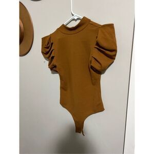 TCEC Women's  Expo Puff Sleeve Mock Neck Body Suit Size Medium